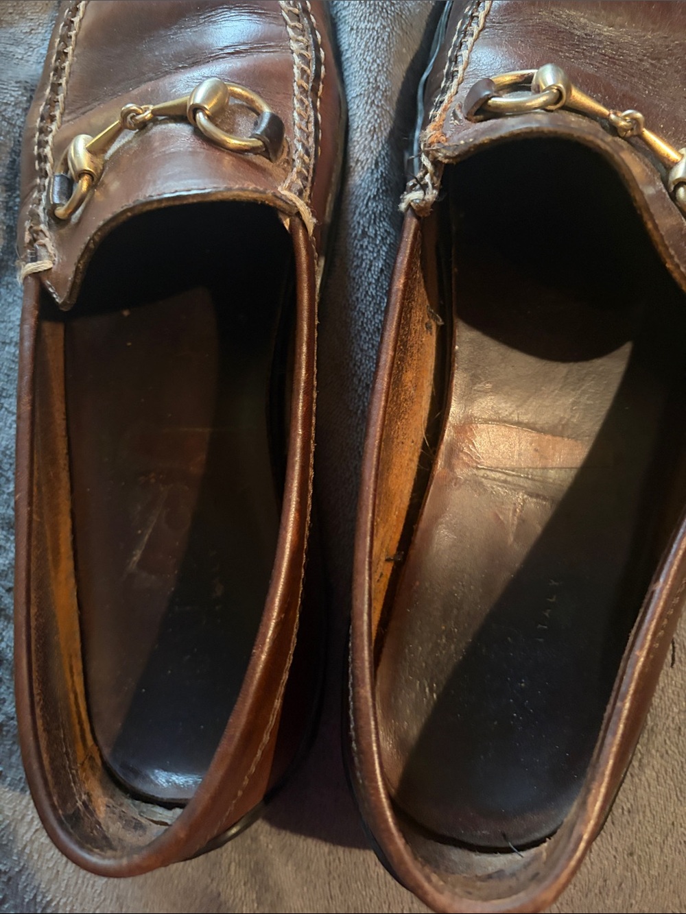 Gucci Brown Leather Horsebit Slip-On Loafers - Picture 6 of 6